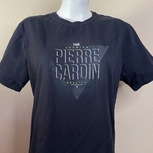 PIERRE CARDIN black cotton men’s graphic  logo T-shirt L